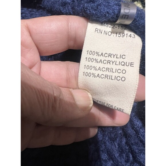 FRNCH Taya Floral Embroidered Hand Knit Cardigan Oversized  Chunky Size M/L - Picture 5 of 8